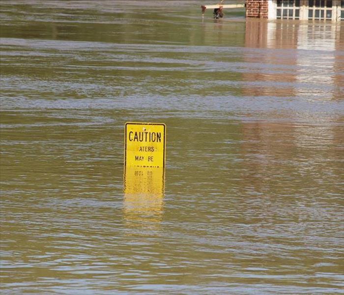 caution flood water